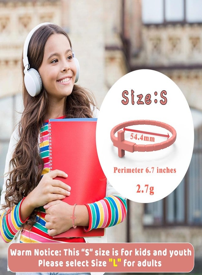 YalsFTY 12PCS Pastel Cross Silicone Bracelets for Kids & Youth - Soft Color Christian Rubber Wristbands, Religious Party Favors Gifts, Waterproof, 54.4mm Diameter - Image 3